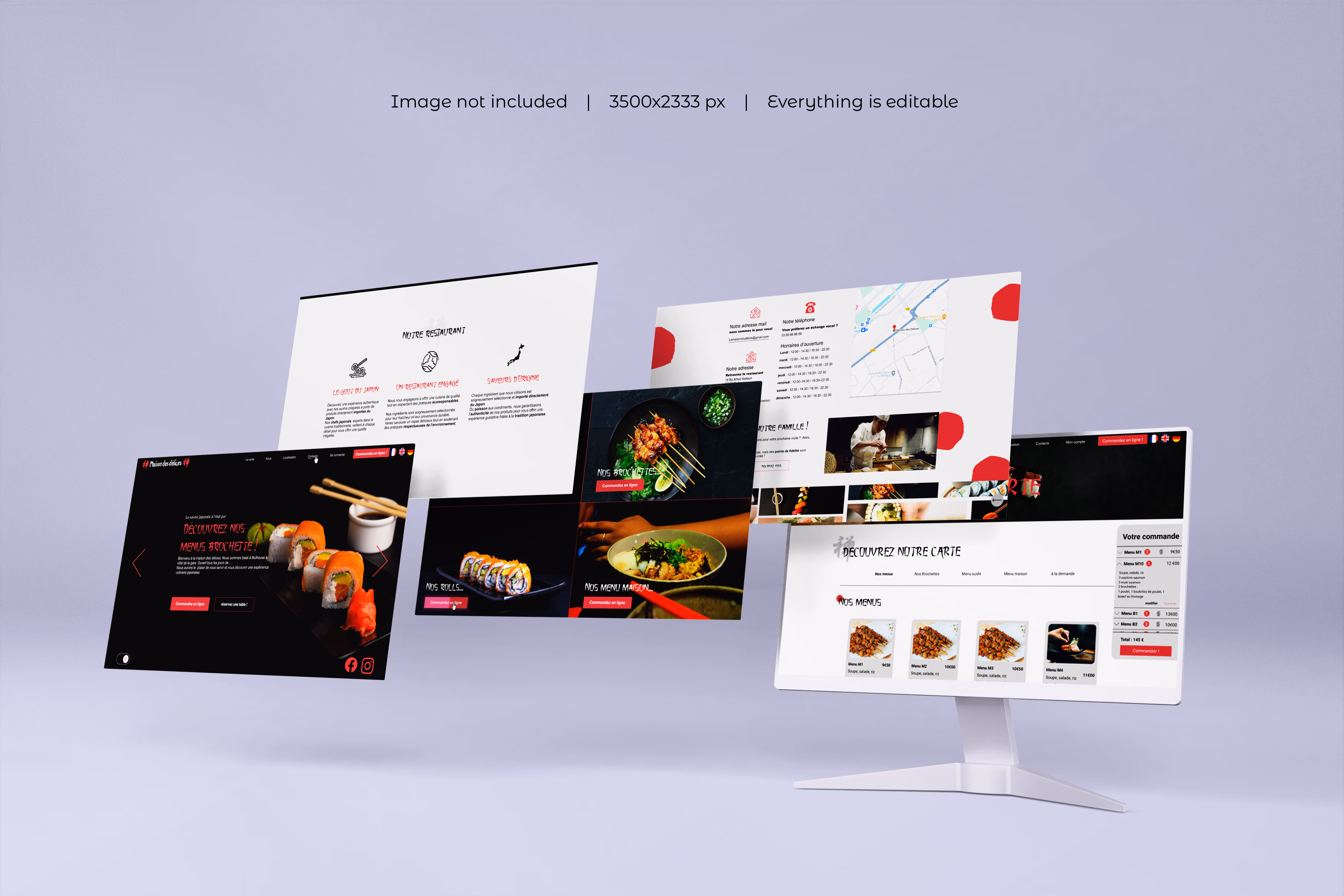 image de mon projet personnel Maquette de site web pour le restaurant de Sushi "La maison des délices"!